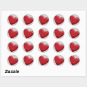 Rode Hart Grijs Trendy Liefde Bruiloft Ronde Sticker (Vel)