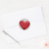 Rode Hart Grijs Trendy Liefde Bruiloft Ronde Sticker (Envelop)