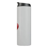 Rode Hart Grijs Trendy Liefde Bruiloft Thermosbeker (Geroteerd rechts)