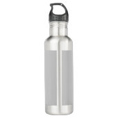 Rode Hart Grijs Trendy Liefde Bruiloft Waterfles (Achterkant)