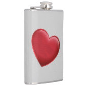 Rode Hart Grijze Trendy Liefde Bruiloft Heupfles (Rechts)