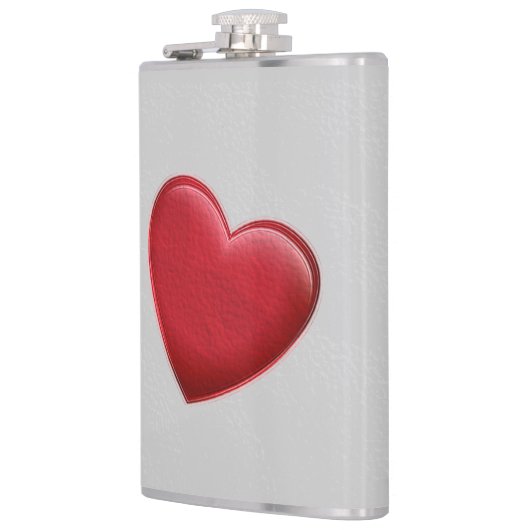 Rode Hart Grijze Trendy Liefde Trouwdag Heupfles (Links)