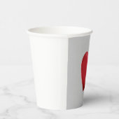 Rode Hart Grijze Trendy Liefde Trouwdag Papieren Bekers (Rechts)