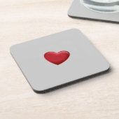 Rode Hart Grijze Trendy Liefde Trouwfeest Bier Onderzetter (Linkerzijde)