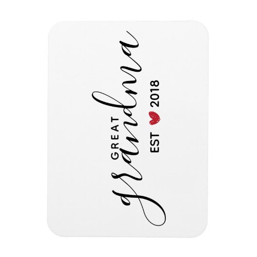 Rode Hart Groot-Oma Opgericht Jaar Magneet (Verticaal)