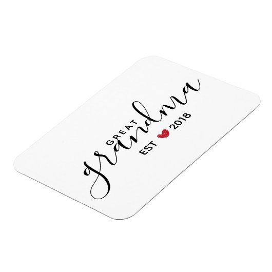 Rode Hart Groot-Oma Opgericht Jaar Magneet (Linkerzijde)