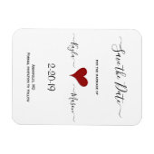 Rode Hart | Hand Lettered Wedding Save the Date Magneet (Horizontaal)