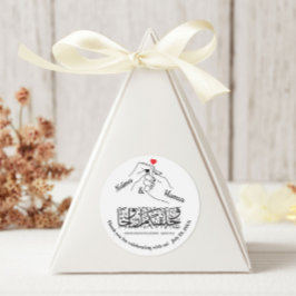 Rode Hart Handen Handen Stickers - 3 inch