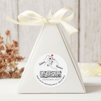 Rode Hart Handen Handen Stickers - 3 inch