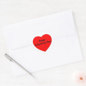 Rode Hart "Happy Valentine's Day" sticker / label (Envelop)
