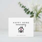 Rode Hart Huis Thuisjubileum Briefkaart (Staand voorkant)