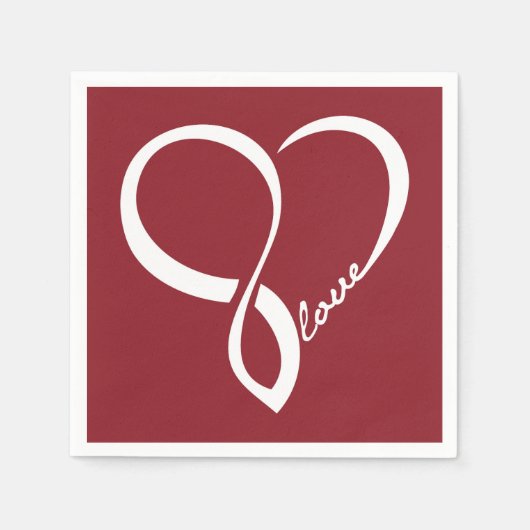 Rode Hart Huwelijk Feest Papieren Servetten Set (Voorkant)