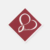 Rode Hart Huwelijk Feest Papieren Servetten Set (Hoek)