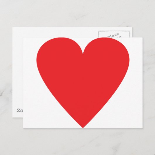 Rode hart icoon briefkaart (Voorkant / Achterkant)