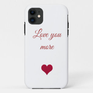 Rode hart 'ik hou meer van jou' iPhone / iPad hoes