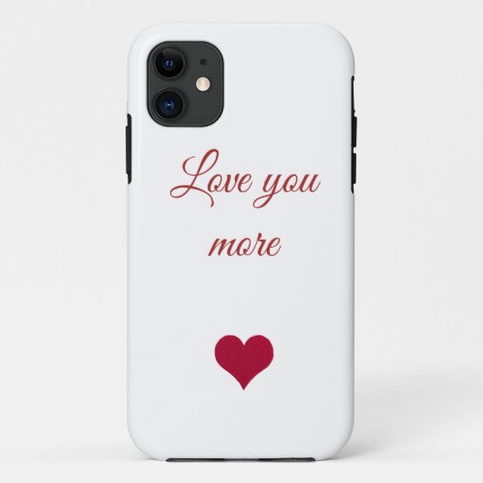 Rode hart 'ik hou meer van jou' iPhone / iPad hoes (Achterkant)