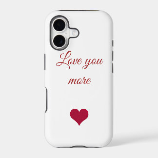 Rode hart 'ik hou meer van jou' iPhone / iPad hoes