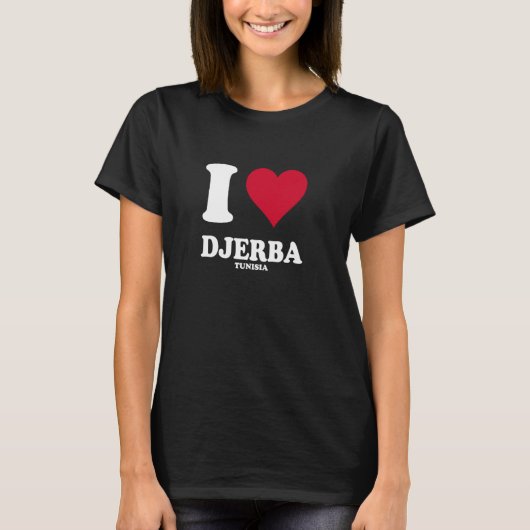 Rode Hart Ik Hou Van Djerba T-shirt (Voorkant)