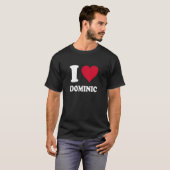 Rode Hart Ik Hou Van Dominic T-shirt (Voorkant volledig)