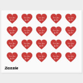 Rode Hart Ik Hou Van Jou gepersonaliseerd Sticker (Vel)