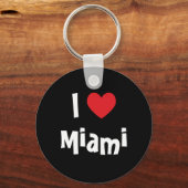 Rode Hart Ik Hou Van Miami Zwart Sleutelhanger (Voorkant)