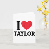 Rode Hart Ik hou van Taylor Voor tienermeisjes Kin Kaart (Gele Bloem)