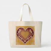 Rode Hart Kant AI-kunst  Grote Tote Bag (Achterkant)