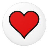 Rode hart/keramische knop (Voorkant)