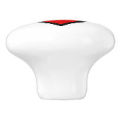 Rode hart/keramische knop (Zijkant)