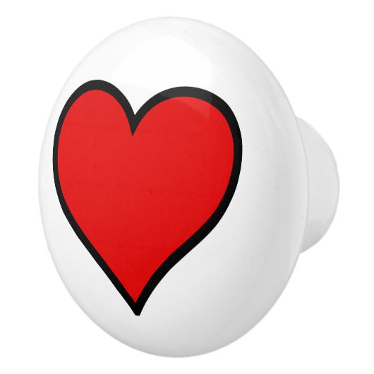 Rode hart/keramische knop (Rechts)