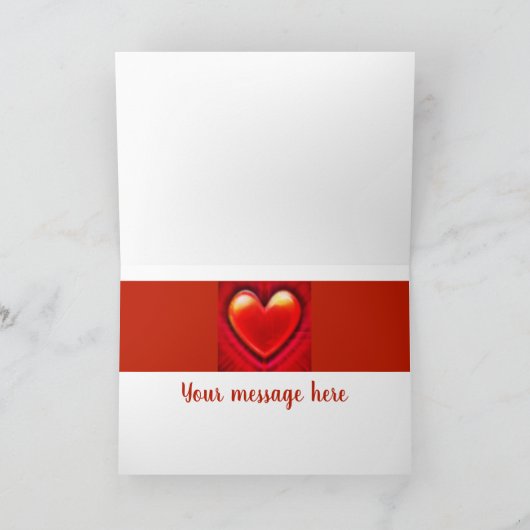 Rode hart Kerstkaart aangepaste monogram initialen Kaart (Binnen)