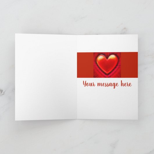 Rode hart kerstkaart met liefde. kaart (Binnen)