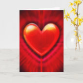 Rode hart kerstkaart met liefde. kaart (Gele Bloem)