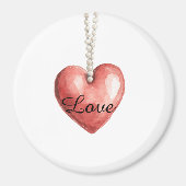 Rode Hart Ketting Magneet (Voorkant)