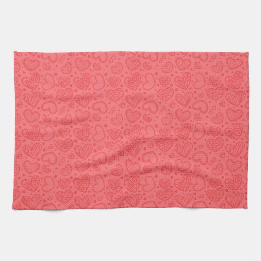 Rode Hart Keuken Handdoek (Horizontaal)