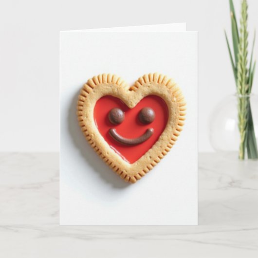 Rode Hart Koekje Kaart (Voorkant)