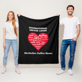 Rode Hart KOFFIE LIEFHEBBER Fleece Deken
