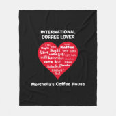 Rode Hart KOFFIE LIEFHEBBER Fleece Deken (Voorkant)