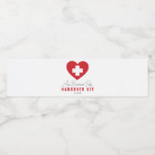 Rode Hart Kruis Hangover Kit Waterfles Labels Etiket (Enkel label)