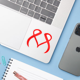Rode Hart Letter M die Liefde Vertegenwoordigt Sticker