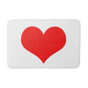 Rode Hart Lief Valentijnsdag Wit Aangepaste Kleur Badmat