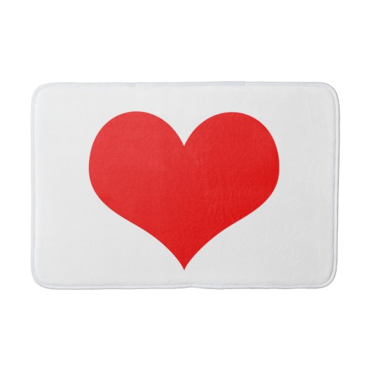 Rode Hart Lief Valentijnsdag Wit Aangepaste Kleur Badmat (Voorkant)