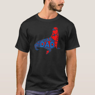 Rode Hart Liefde Blauwe Vader Schattige Zeehond V T-shirt