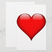 Rode Hart Liefde Briefpapier (Voorkant / Achterkant)