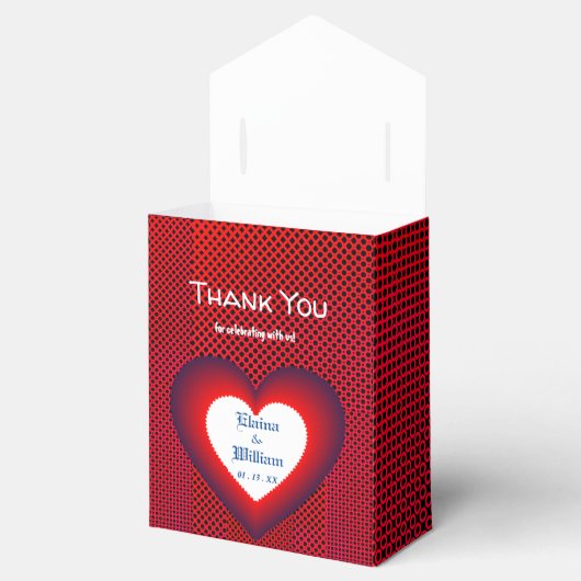Rode Hart Liefde Bruiloft Bedankdoosjes (Geopend)