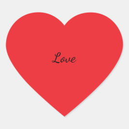 Rode Hart Liefde Cursieve Sticker