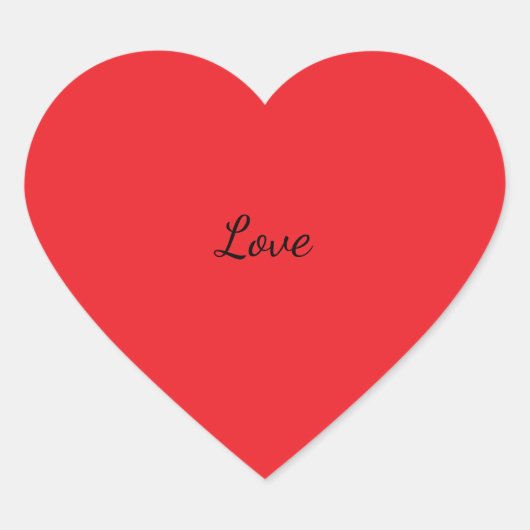 Rode Hart Liefde Cursieve Sticker (Voorkant)
