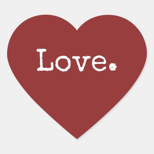 Rode Hart Liefde Enveloppe Zegellak Sticker (Voorkant)