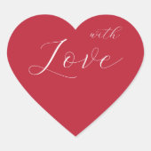 Rode Hart Liefde Favor Envelope Zegel Sticker (Voorkant)