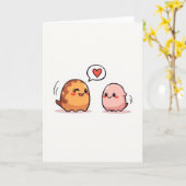 Rode Hart Liefde Geanimeerde Kaart (Gele Bloem)